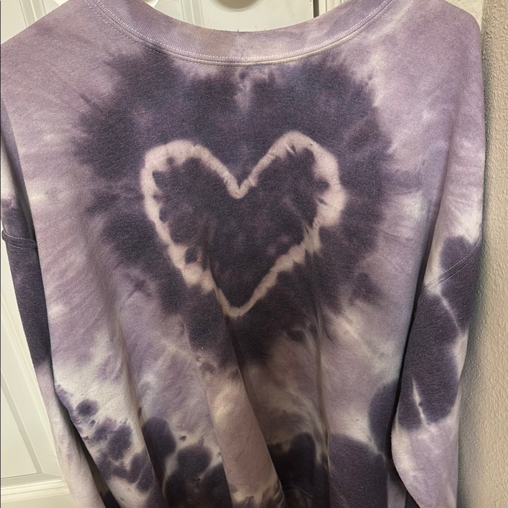 Urban outfitters Purple Tie-Dye Heart Sweatshirt